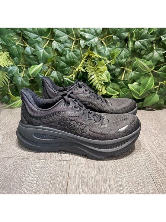 Hoka One One Bondi 9 Running Shoes High Cushioned Triple Black Women 8.5 Worn1x
